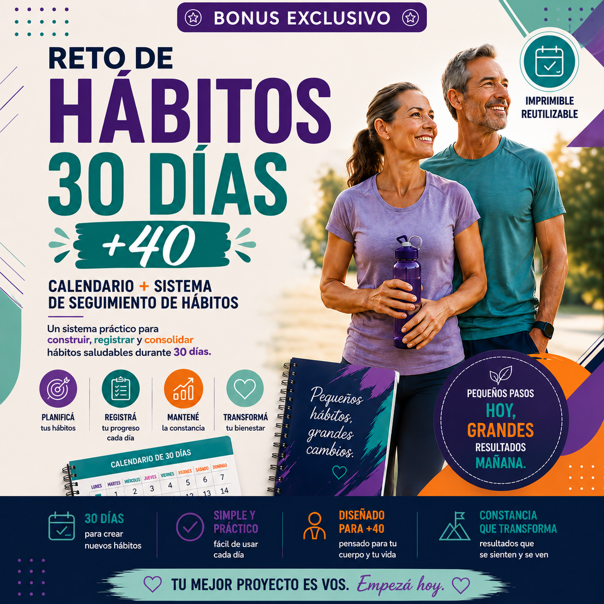 🎁 Reto de Hábitos 30 Días +40 | BONUS EXCLUSIVO